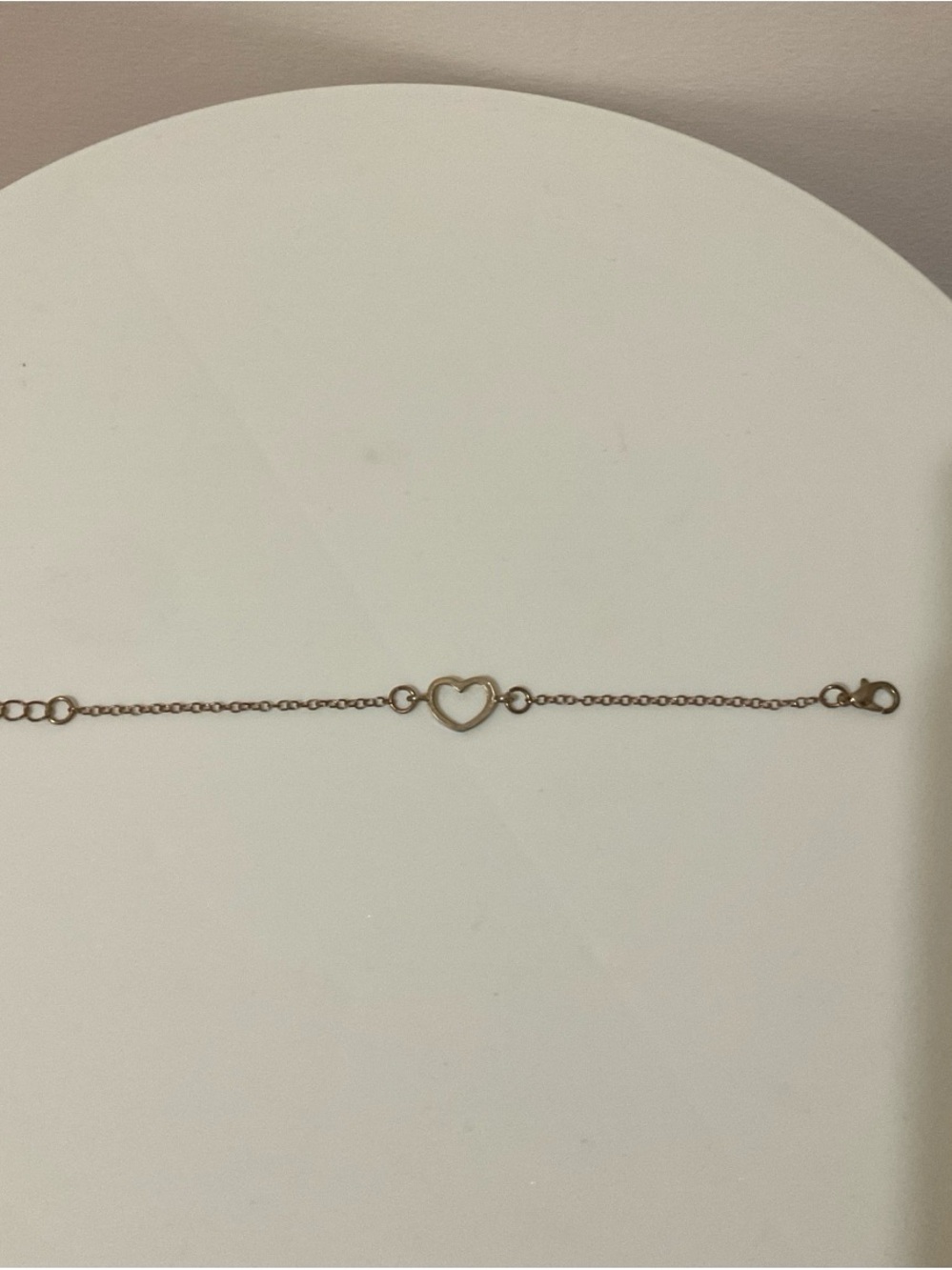 Gold-Tone Open Heart Bracelet Adjustable 6–8” Dainty Delicate Jewelry